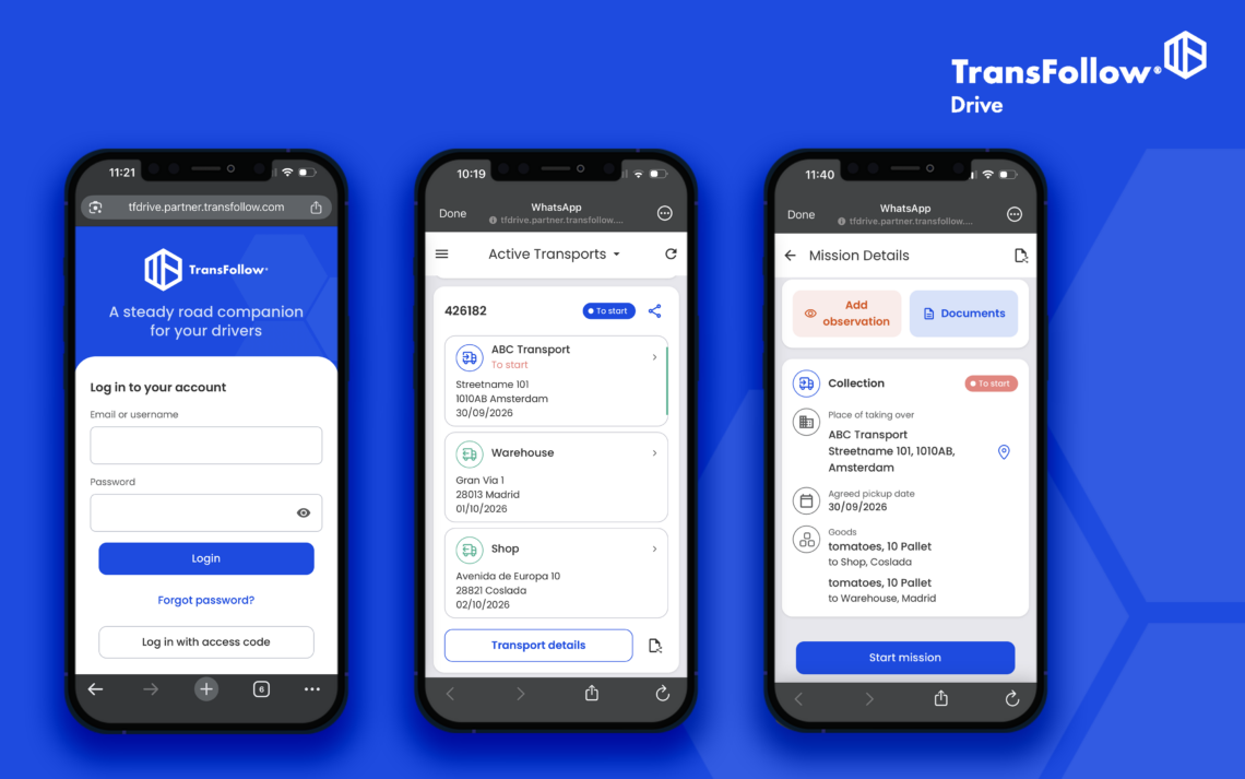 TransFollow Drive Web for drivers